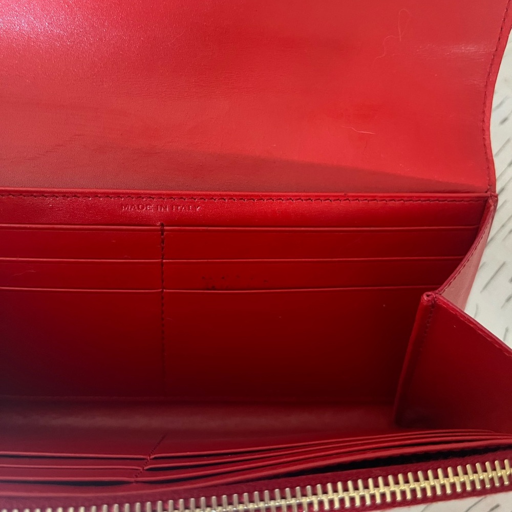 Saint Laurent Red Leather Long Wallet - Picture 6 of 10
